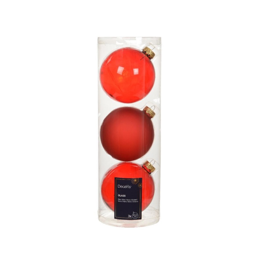 SFERA VETRO D10 XMAS RED MIX